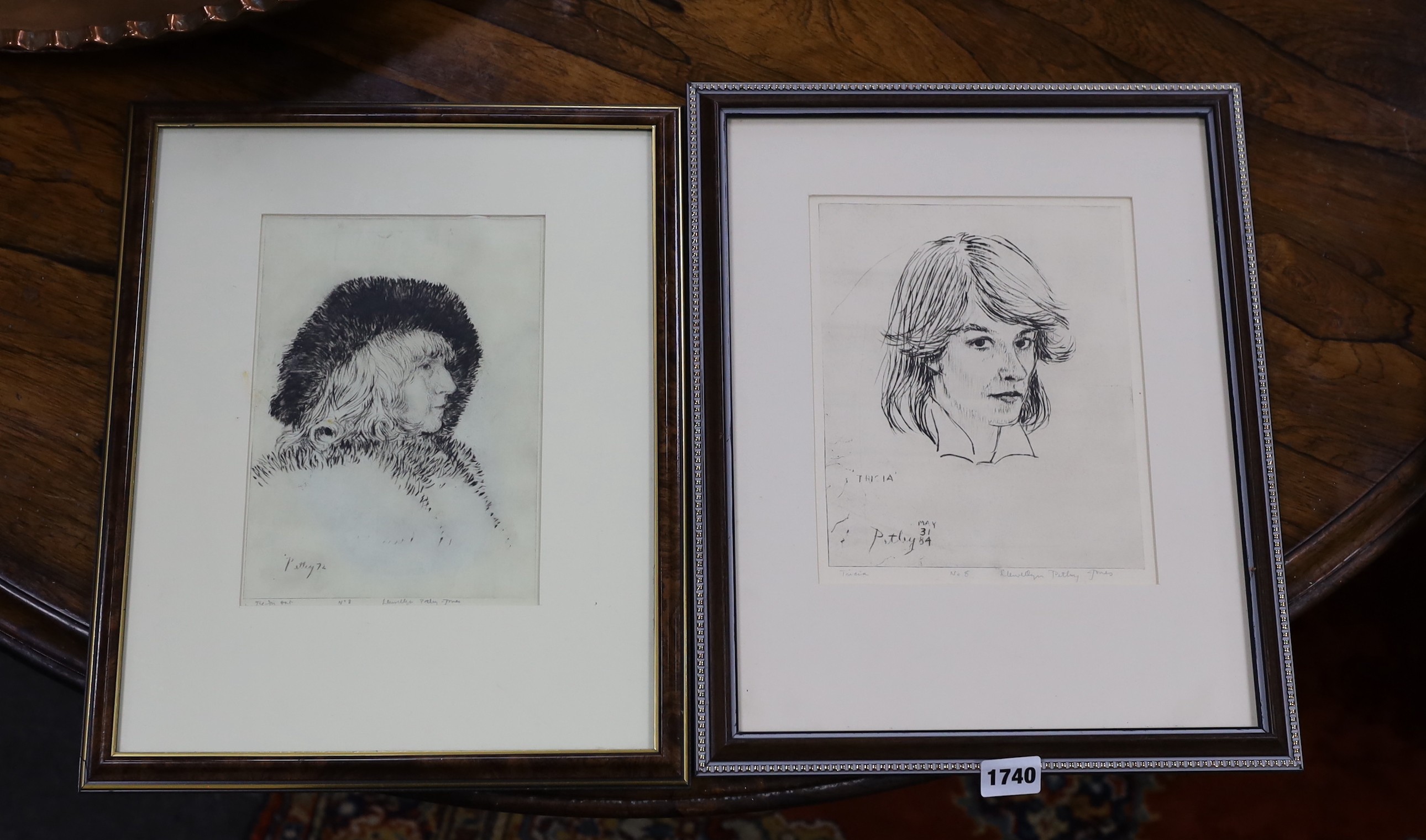 Llewellyn Petley-Jones (1908-1986), two etchings, 'Trishia' and 'The Fur Hat', signed in pencil, 20 x 16.5cm and 21 x 15cm